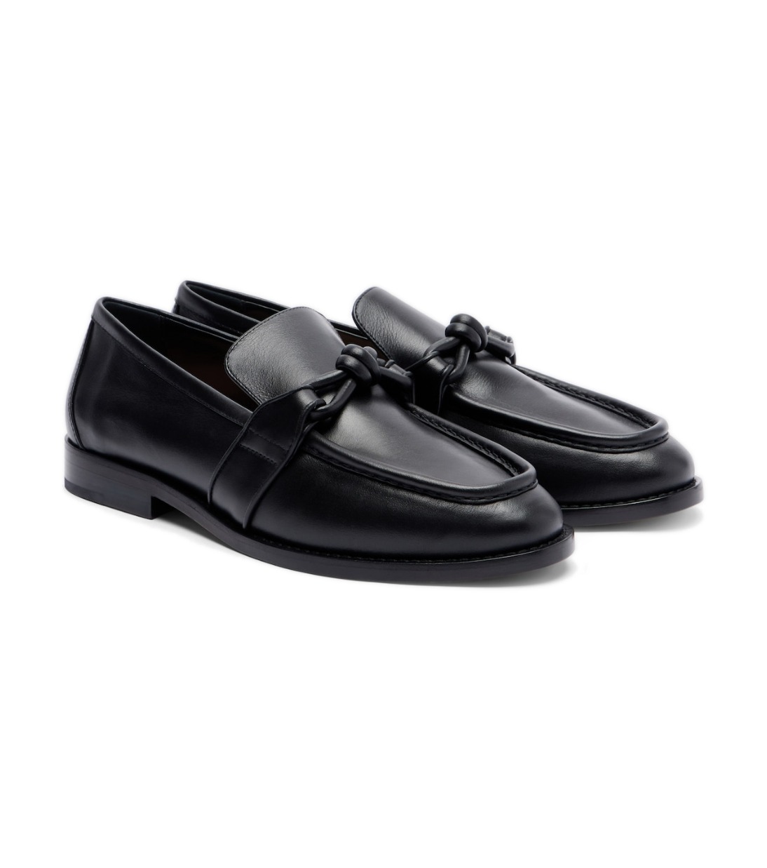 Bottega Veneta Astaire Knot Leather Loafers – Black מוקסיני בוטגה ונטה שחורים – Bottega Veneta Astaire Knot Leather Loafers – Black