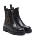 מגפוני פנדי – Fendi Commando FF Zucca Leather Chelsea Boots – Black