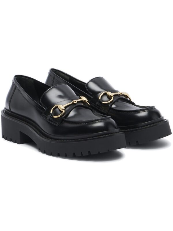 מוקסיני גוצ׳י שחורים – Gucci Rhody Horsebit Leather Platform Loafers – Black
