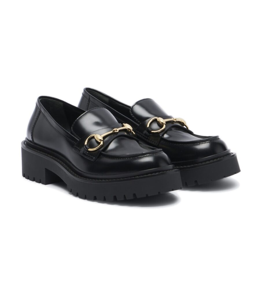 מוקסיני גוצ׳י שחורים – Gucci Rhody Horsebit Leather Platform Loafers – Black