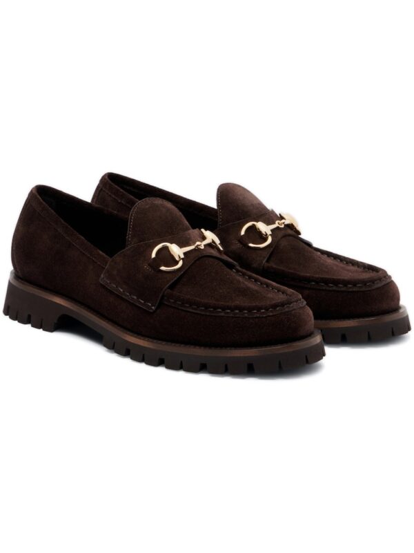 מוקסיני גוצ׳י – Gucci Sylke Horsebit Suede Loafers – Brown