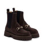 מגפוני גוצ׳י – Gucci Sylke Suede Chelsea Boots – Brown