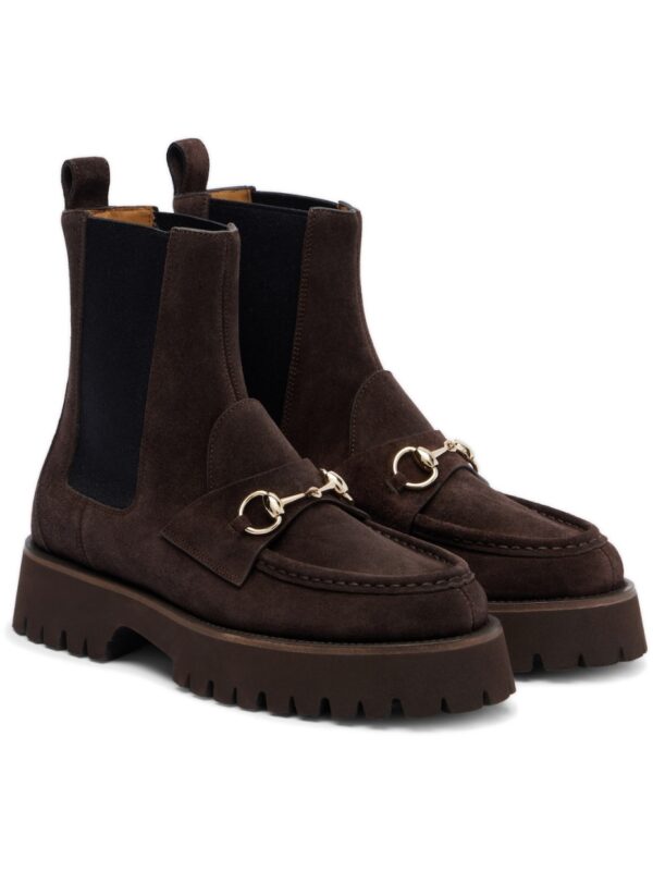 מגפוני גוצ׳י – Gucci Sylke Suede Chelsea Boots – Brown