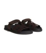 סנדלי הרמס שיפר חום מרון אבן – Hermès Chypre Sandal – Marron Ébène