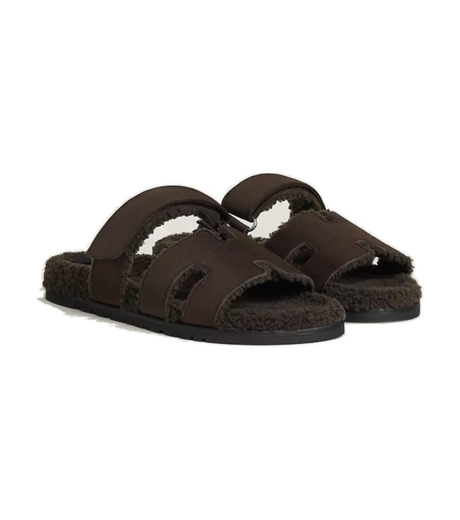 סנדלי הרמס לגברים חום מרון אבן – Hermès Chypre Sandal Men – Marron Ébène / Chocolat