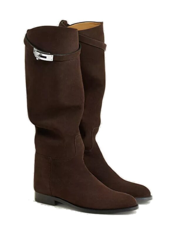 מגפי הרמס ג׳מפינג חום מרון אבן – Hermès Jumping Supple Boot – Marron Ébène