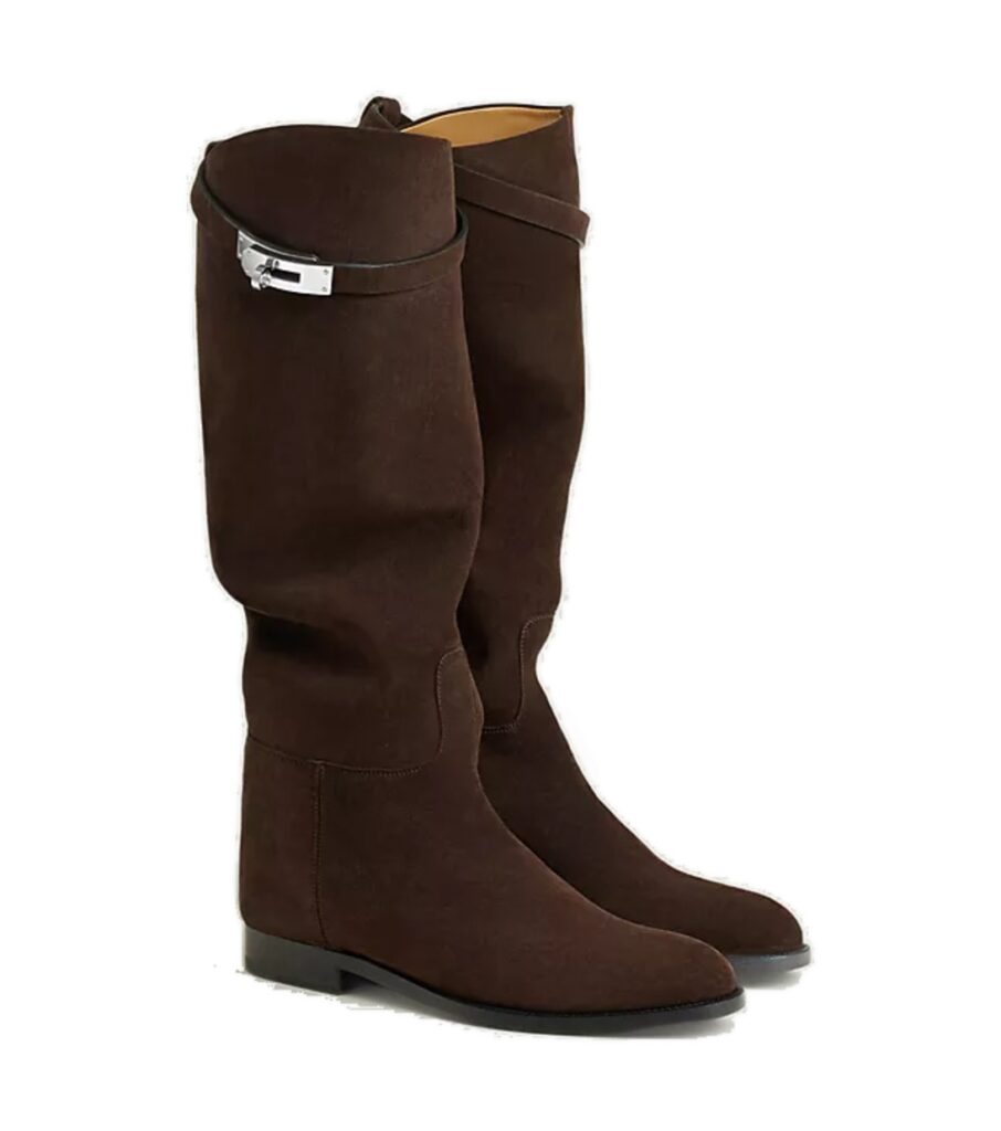 מגפי הרמס ג׳מפינג חום מרון אבן – Hermès Jumping Supple Boot – Marron Ébène