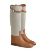 מגפי הרמס ג׳מפינג פרונואר – Hermès Jumping Supple Boot – Prunoir / Naturel