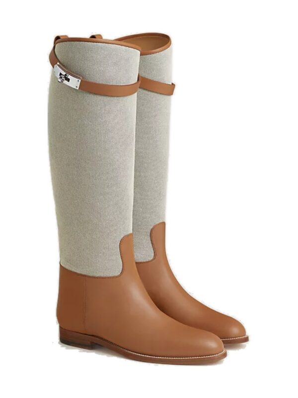 מגפי הרמס ג׳מפינג פרונואר – Hermès Jumping Supple Boot – Prunoir / Naturel
