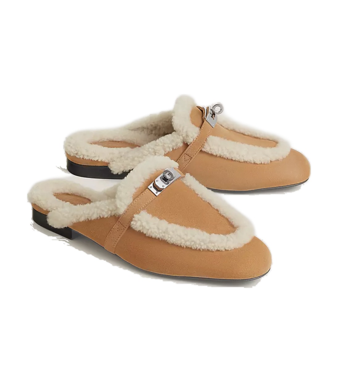 Hermès Oz Shearling Mule – Miel / Écru כפכפי הרמס אוז דבש – Hermès Oz Shearling Mule – Miel / Écru