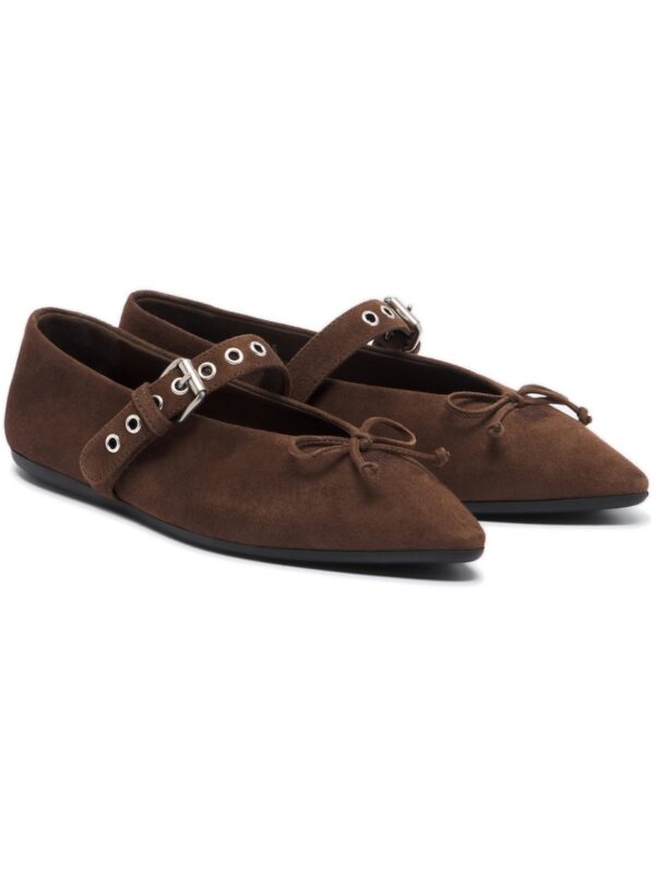 בלרינות מיו מיו – Miu Miu Suede Ballet Flats – Brown