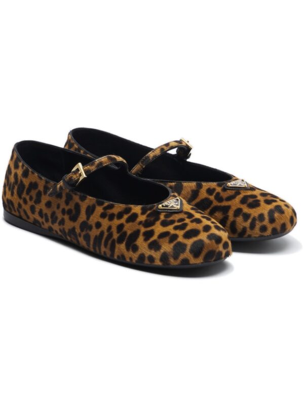 נעלי מרי ג׳יין פראדה – Prada Leopard-Print Mary Jane Flats