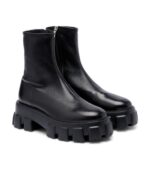 מגפוני Monolith פראדה – Prada Monolith Leather Ankle Boots – Black