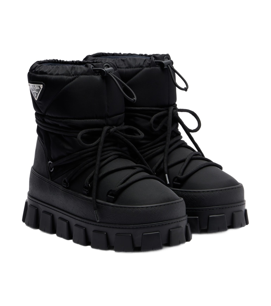 Prada Re-Nylon Gabardine Snow Boots – Black מגפי שלג פראדה – Prada Re-Nylon Gabardine Snow Boots – Black