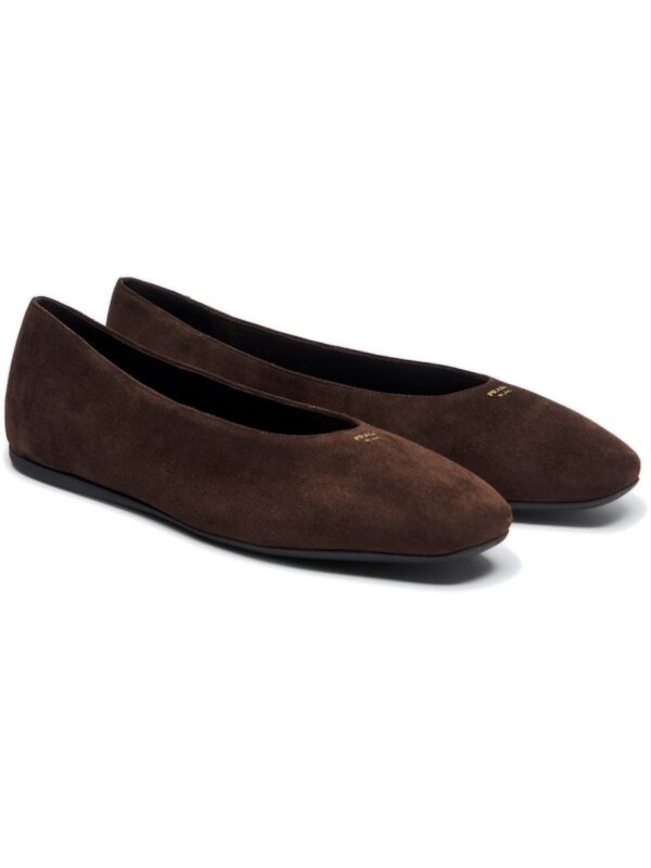 בלרינות פראדה – Prada Suede Ballet Flats – Brown