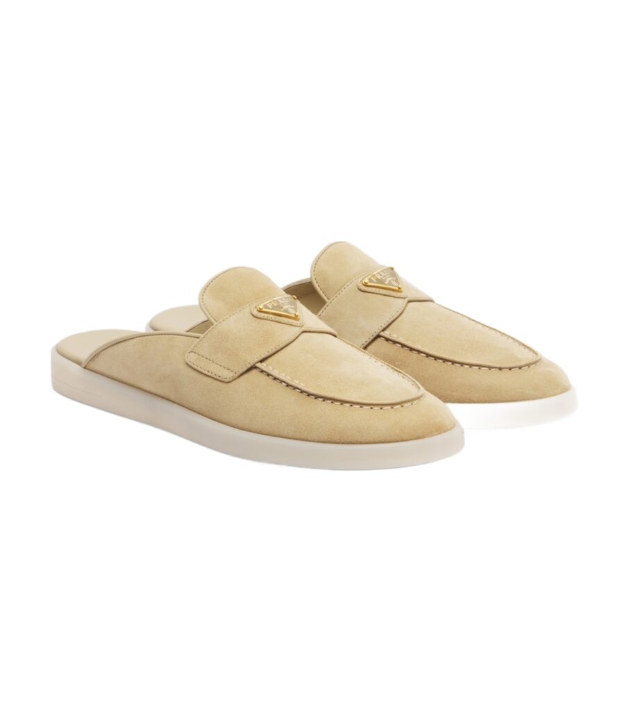 מיולז פראדה – Prada Suede Mules – Beige