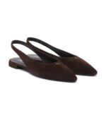 סלינגבק פראדה – Prada Suede Slingback Ballet Flats – Brown