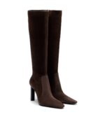 מגפי זמש סן לורן – Saint Laurent Françoise Suede Knee-High Boots – Brown