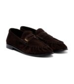 מוקסינים סן לורן – Saint Laurent Le Loafer Cassandre Suede Penny Loafers – Brown