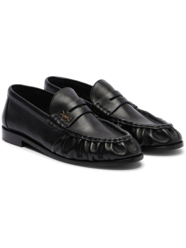 מוקסינים סן לורן שחורים – Saint Laurent Le Loafer Leather Penny Loafers – Black