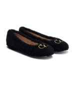 בלרינות ולנטינו שחורות – Valentino Garavani VLogo Teddy Ballet Flats – Black